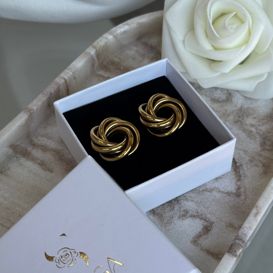 MERYL- Boucles d'oreilles en acier Inoxydable doré