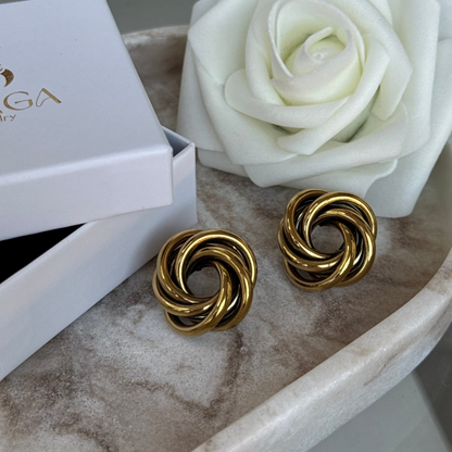 MERYL- Boucles d'oreilles en acier Inoxydable doré