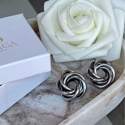 MERYL- Boucles d'oreilles en acier Inoxydable argenté