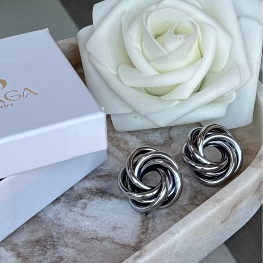 MERYL- Boucles d'oreilles en acier Inoxydable argenté