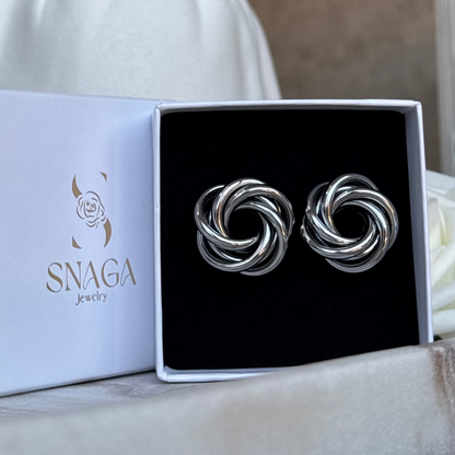 MERYL- Boucles d'oreilles en acier Inoxydable argenté