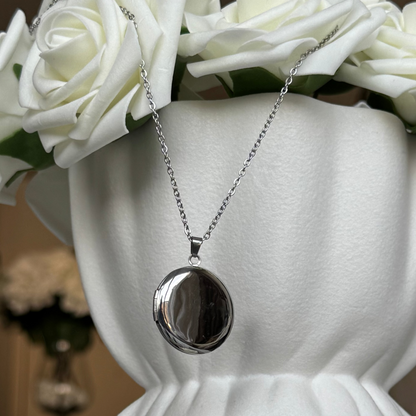 DINA - Collier porte photo en acier Inoxydable argenté - poli