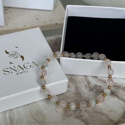 DANIELLA - Bracelet création en perle en acier Inoxydable Doré