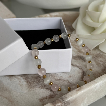 DANIELLA - Bracelet création en perle en acier Inoxydable Doré