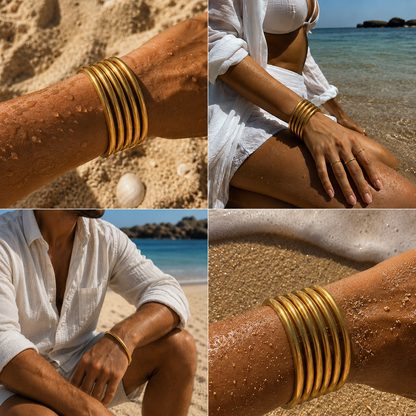 Joncs bouddhistes classiques KUMLAÏ porte-bonheur authentique - Couleur light gold - Taille M