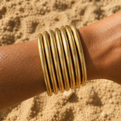 Joncs bouddhistes classiques KUMLAÏ porte-bonheur authentique - Couleur light gold - Taille M